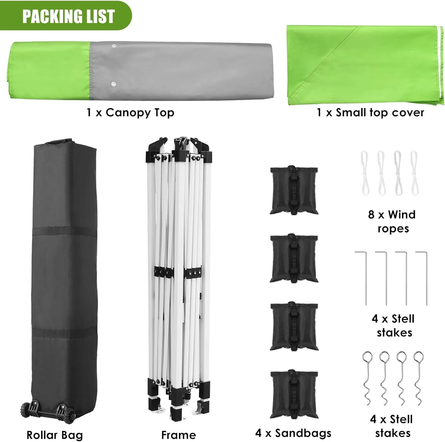 MAMIZO 12ft Easy Set-up Canopy Tent, Instant Outdoor Straight Leg Canopy w/Auto Extending Eaves, One Person Folding Commercial Shelter w/Upgraded Wheeled Bag, 144 sq.ft Sun Shade (Green, 12X12FT)