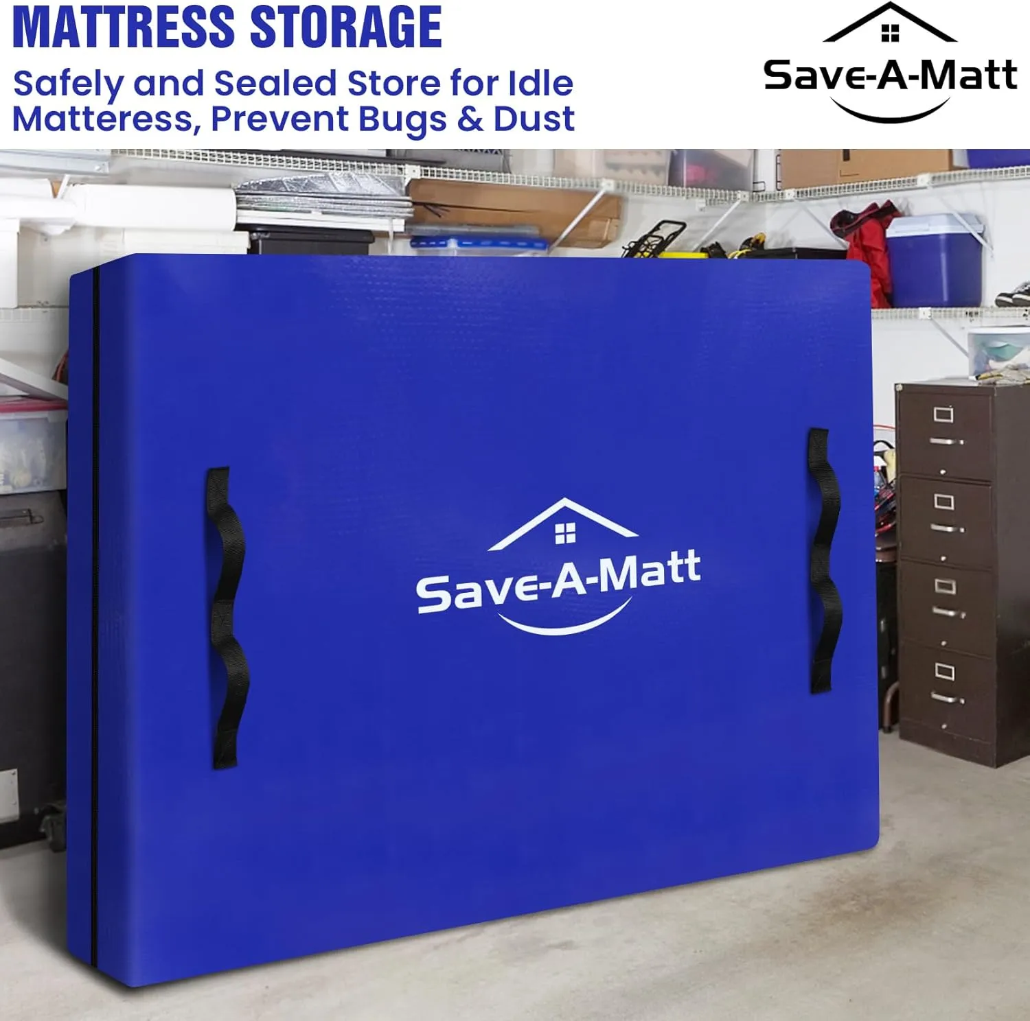 Mattress Bags for Moving - Extra Thick & Durable Queen Mattress Cover for Moving - Reusable Waterproof Tarp Mattress Protector (86’’x75’’x15’’ Cali-King Size)