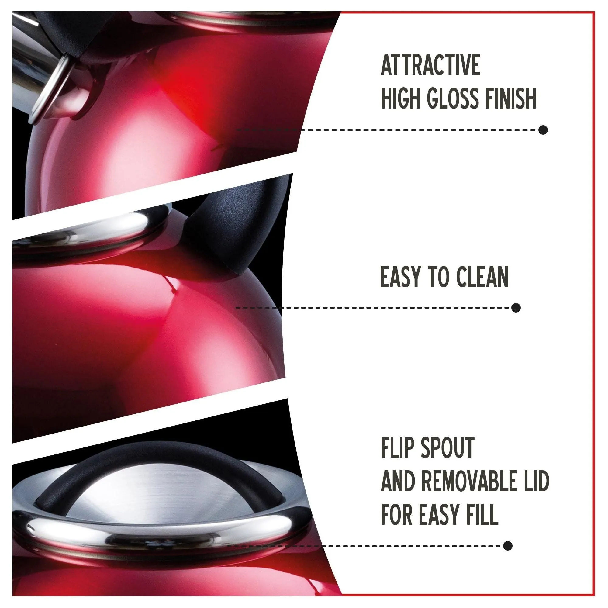 MDS1203 Liberty Red 2.5 Litre Whistling Kettle CW-T056-B1R