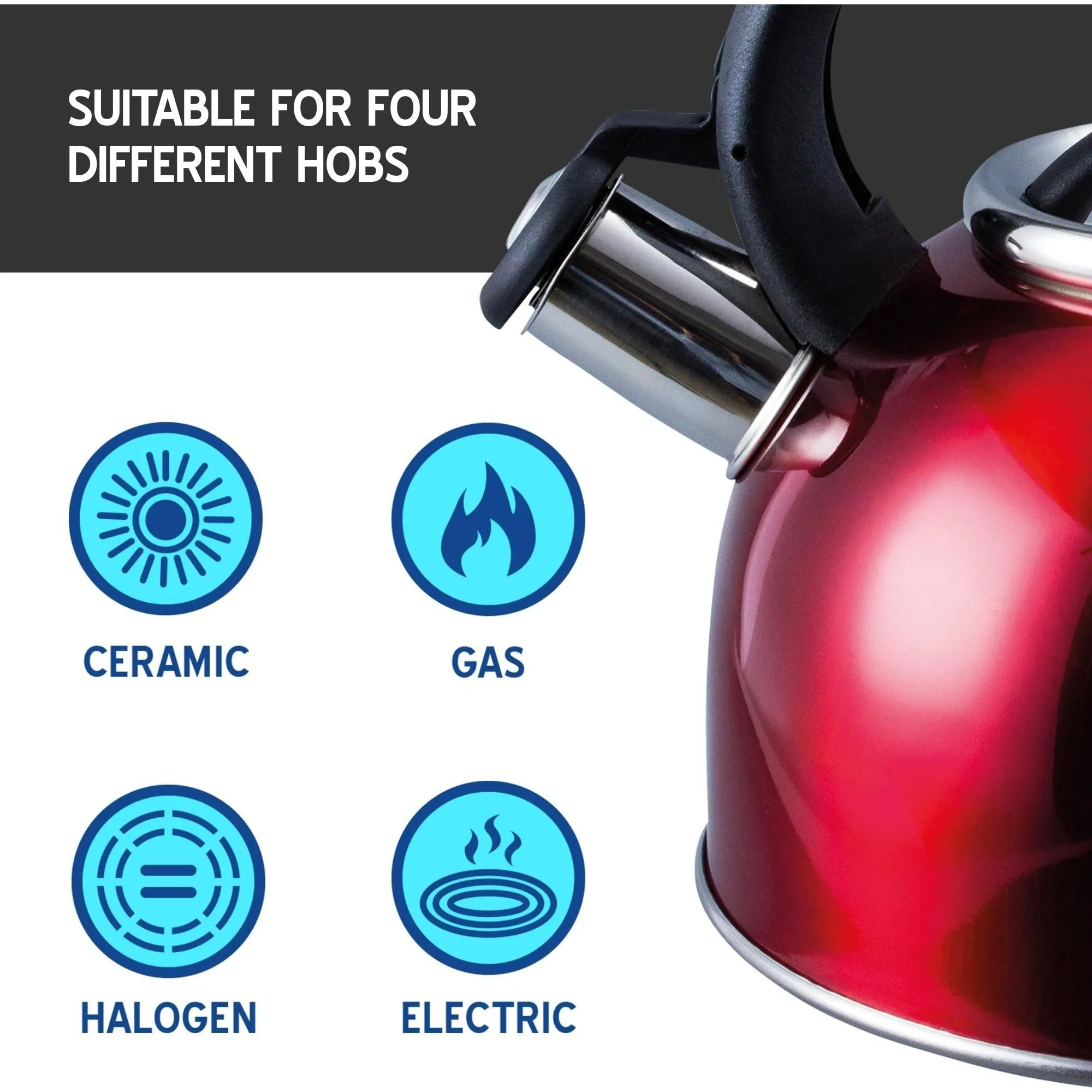 MDS1203 Liberty Red 2.5 Litre Whistling Kettle CW-T056-B1R