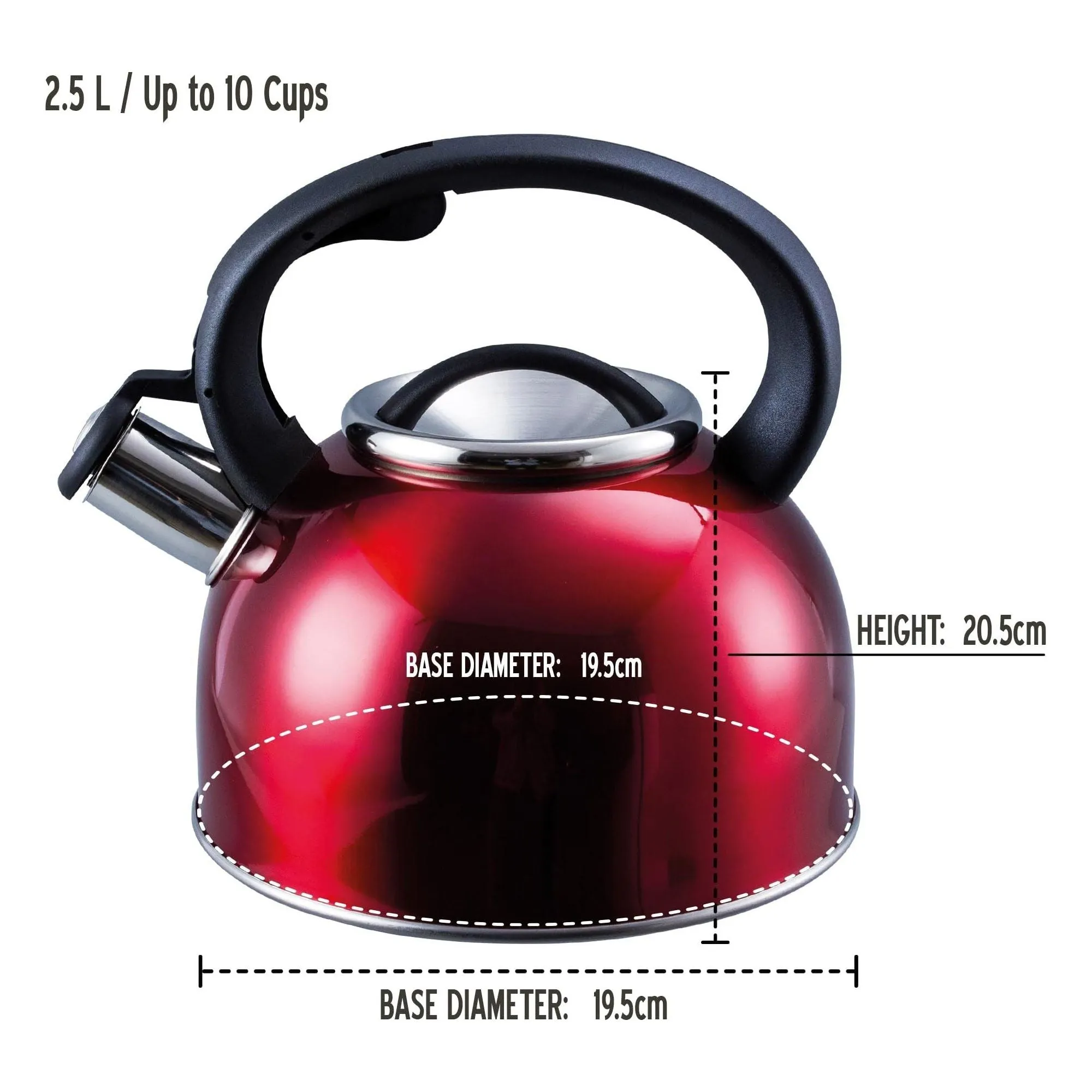 MDS1203 Liberty Red 2.5 Litre Whistling Kettle CW-T056-B1R