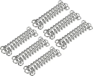 MECCANIXITY Tent Spring Buckle, Heavy Type Stainless Steel Rope Tensioner Accessories for Awning Tarps Tents Wire Racks, Pack of 6