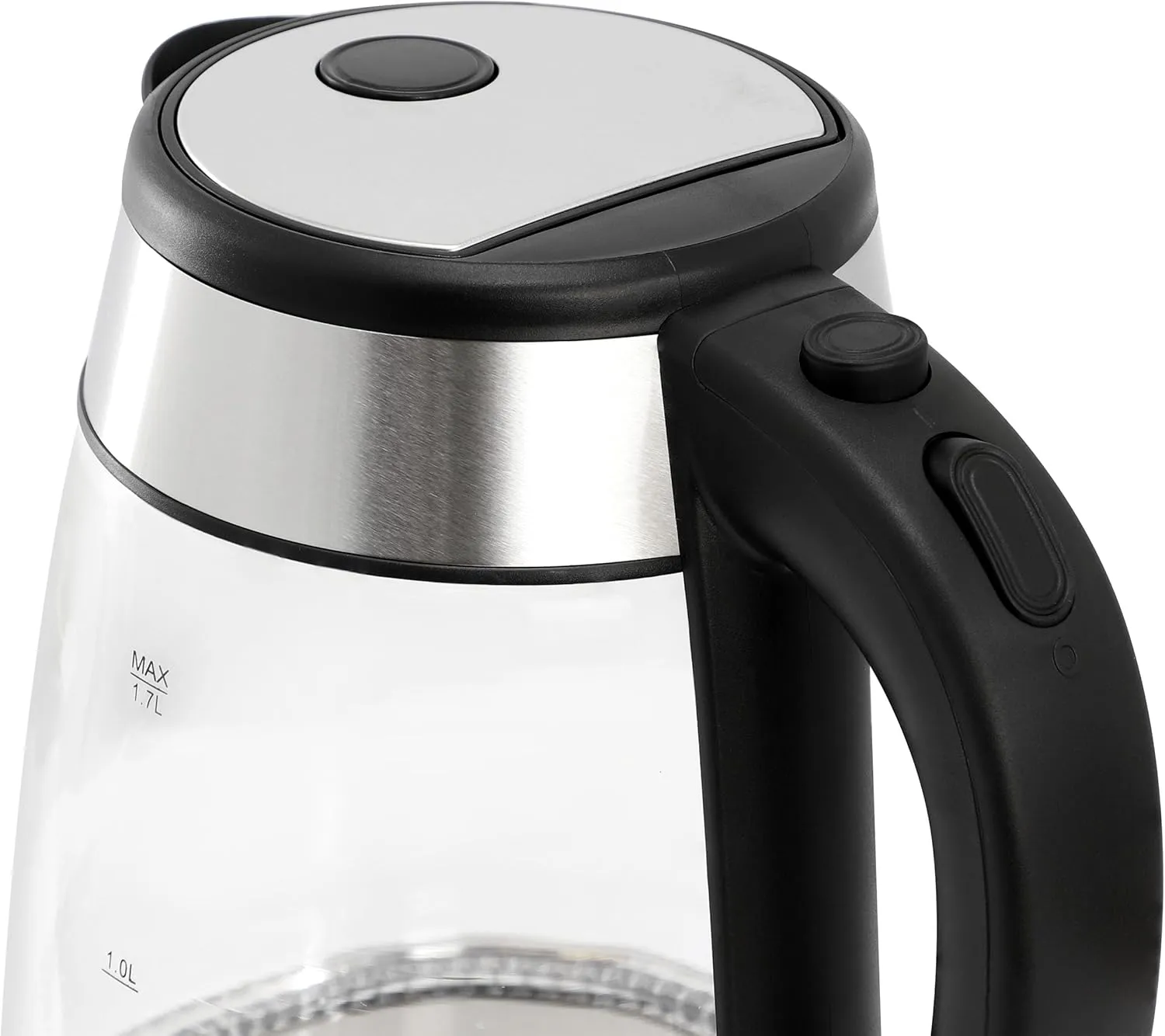 MegaChef Electric Watter Boiler/Tea Kettle (Glass, 1.7 Quart, Silver)