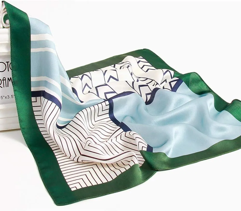 MEISEE Mulberry Silk Scarfs Women Small Square Scarf 21" x 21" Breathable Lightweight Neckerchief Headscarf