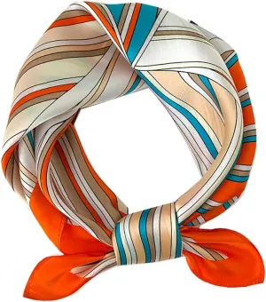 MEISEE Mulberry Silk Scarfs Women Small Square Scarf 21" x 21" Breathable Lightweight Neckerchief Headscarf