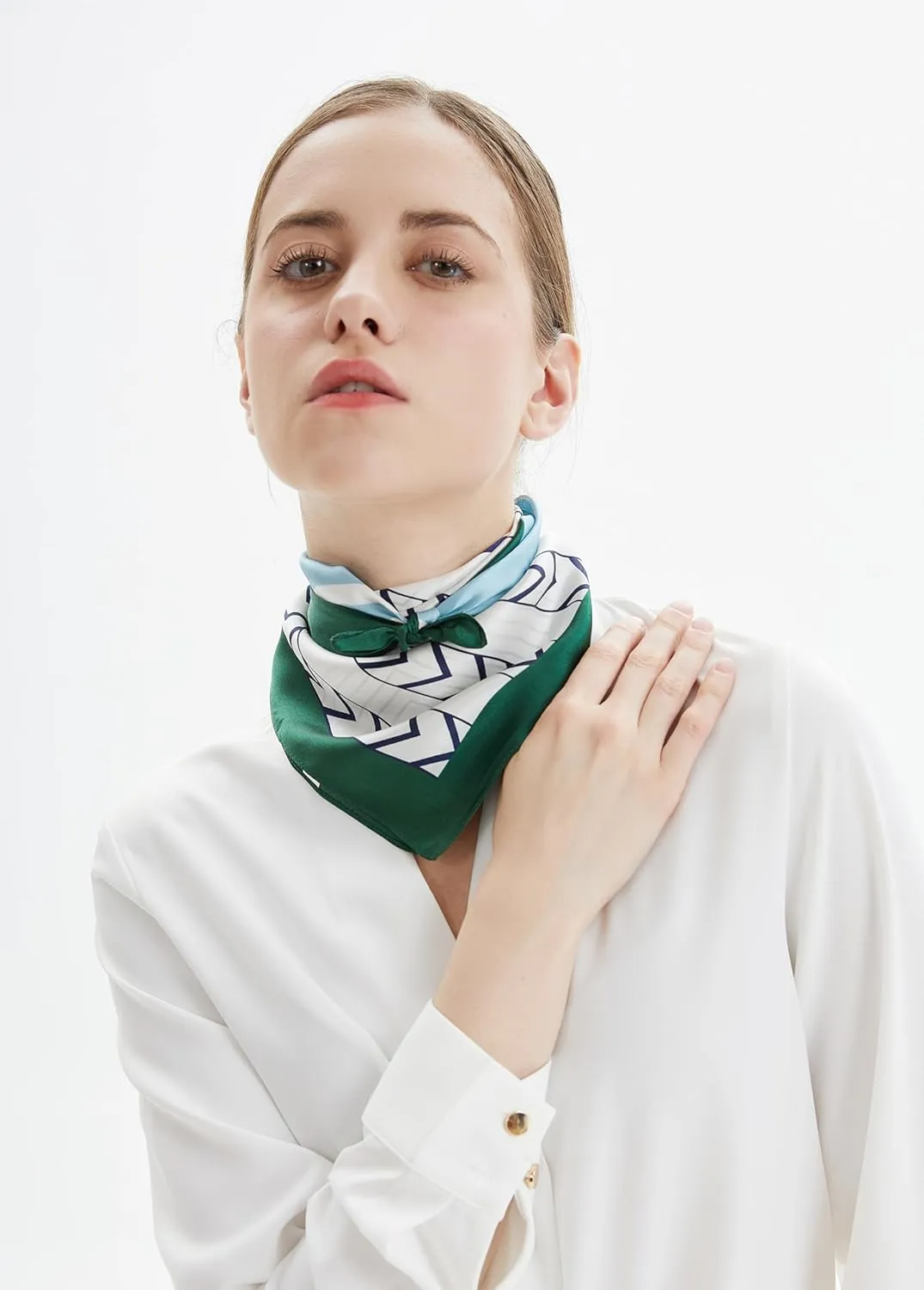 MEISEE Mulberry Silk Scarfs Women Small Square Scarf 21" x 21" Breathable Lightweight Neckerchief Headscarf
