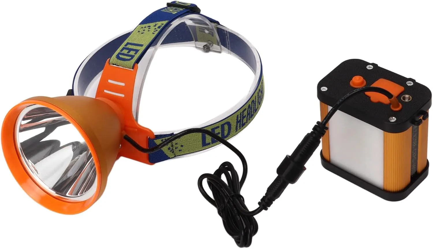 Miner Headlight Super Bright Adjustable Angle LED Headlamp with 6400mAh Lithium Battery US Plug 100V‑240V