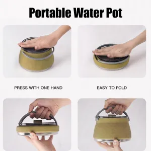 Mini Boiling Water Pot,Portable Silicone Folding Kettle for Outdoor Camping Travel