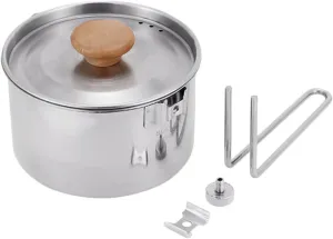 Mipcase Outdoor Portable Stainless Steel Kettle Collapsible Camping Cooking Pot for Noodles Picnic Travel Lightweight and Easy to Clean Cookware
