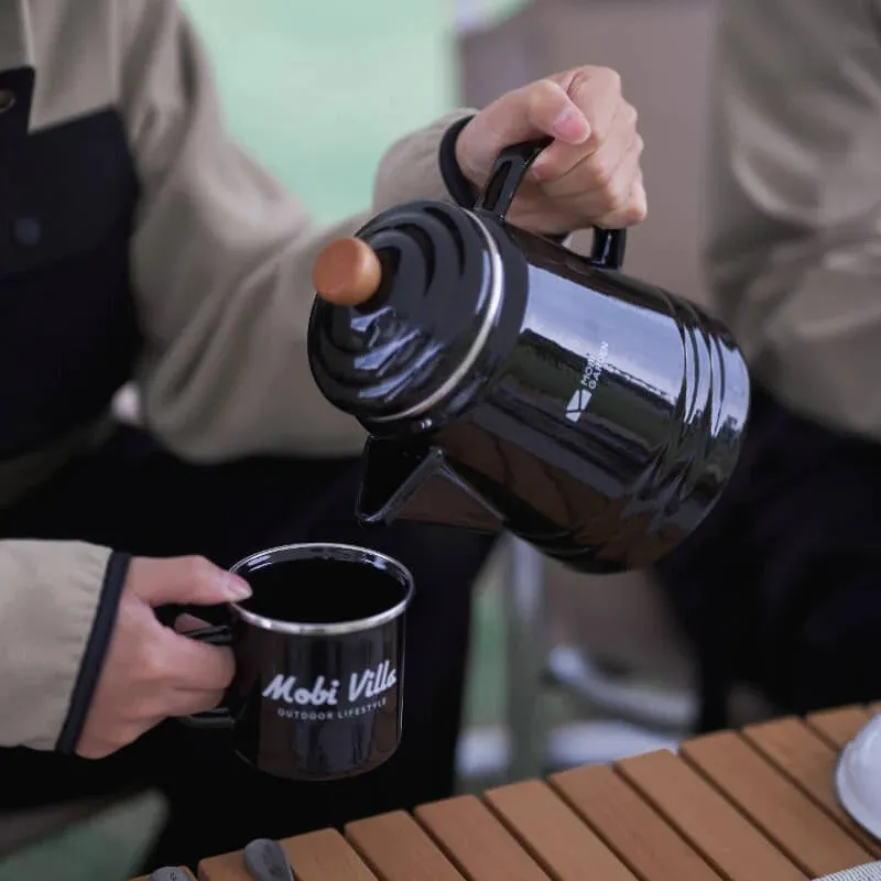 Mobi Garden Huan Yan Enamel 1.5L Coffee Pot - Black