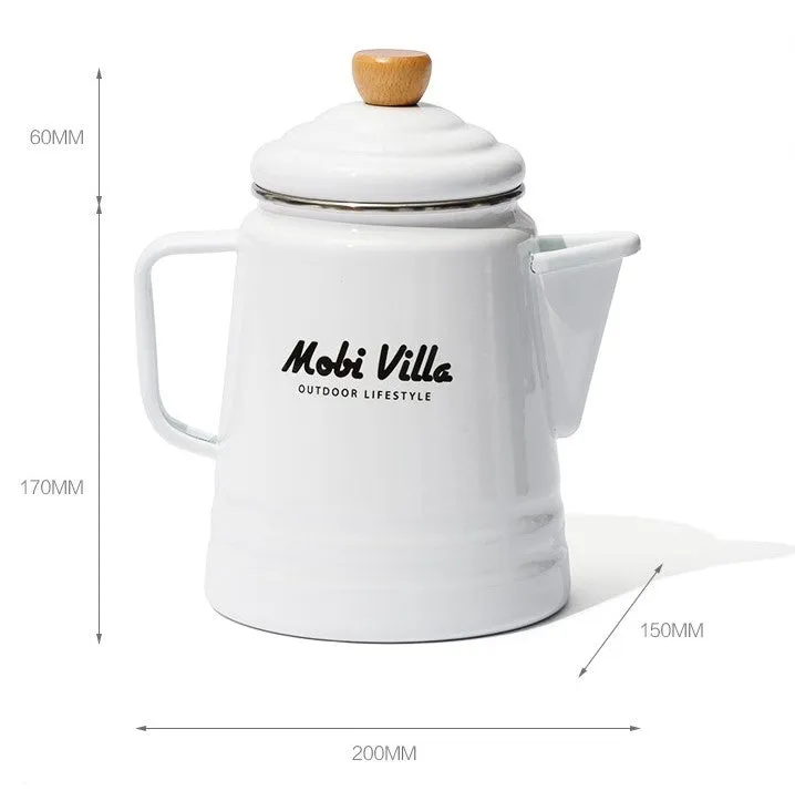 Mobi Garden Huan Yan Enamel 1.5L Coffee Pot - Black