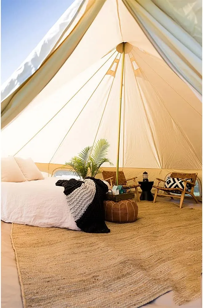 Mongolia Yurt Bell Tent Large Camping Tent 5-8 Persons Outdoor Indian Bell Tent Family Tents for Family Self-Driving Travel Hiking Made from Breathabl