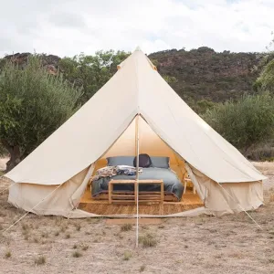 Mongolia Yurt Bell Tent Large Camping Tent 5-8 Persons Outdoor Indian Bell Tent Family Tents for Family Self-Driving Travel Hiking Made from Breathabl