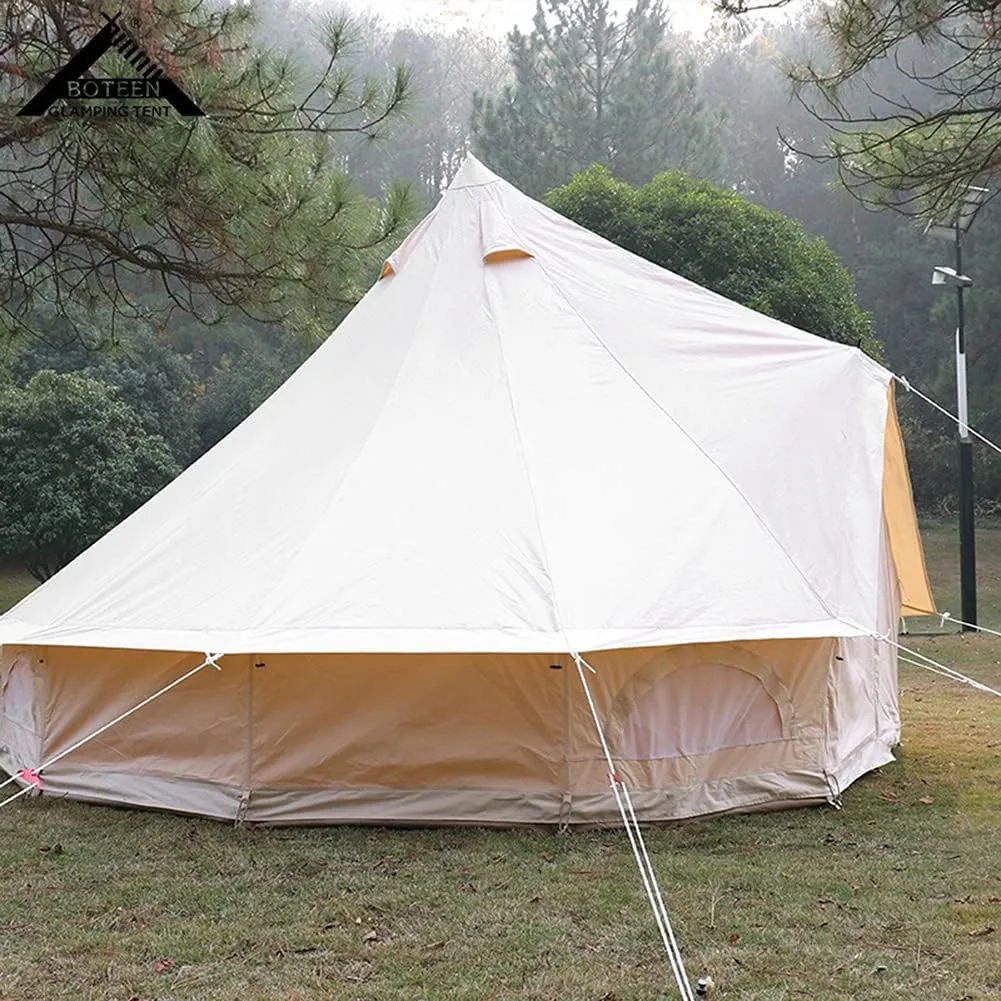 Mongolia Yurt Bell Tent Large Camping Tent 5-8 Persons Outdoor Indian Bell Tent Family Tents for Family Self-Driving Travel Hiking Made from Breathabl