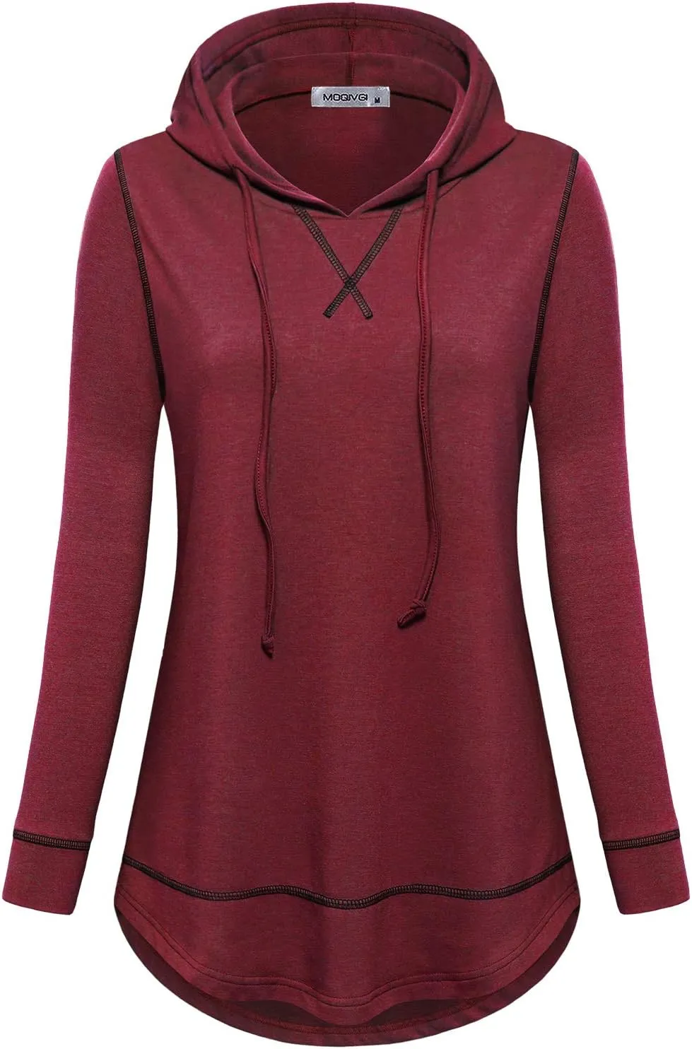 MOQIVGI Womens Long Sleeve Lightweight Activewear Casual Running Yoga Workout Hooded Tops