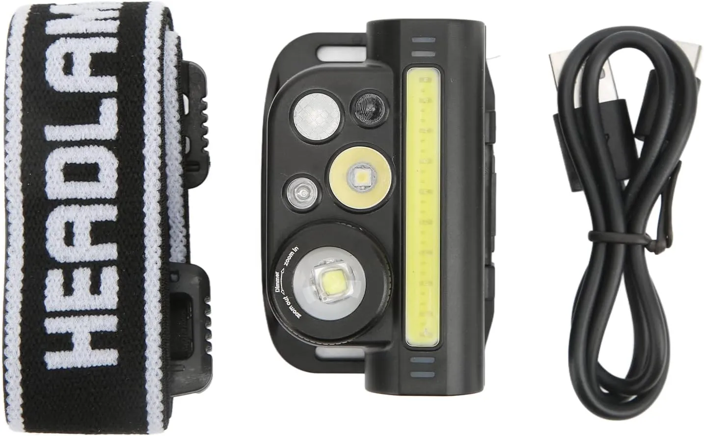 Motion Sensing Headlamp, Induction Headlamp IPX4 Water Resistant Type C Charging Induction Headlight with Adjustable Headband