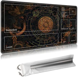 MTG Playmat 24x14 Inches – Magic The Gathering Playmat with Free Storage Bags, Non-Slip TCG Playmat with Rubber Bottom and Stitched Edges, Commander TCG Rollable Card Mat,White Lotus Floating