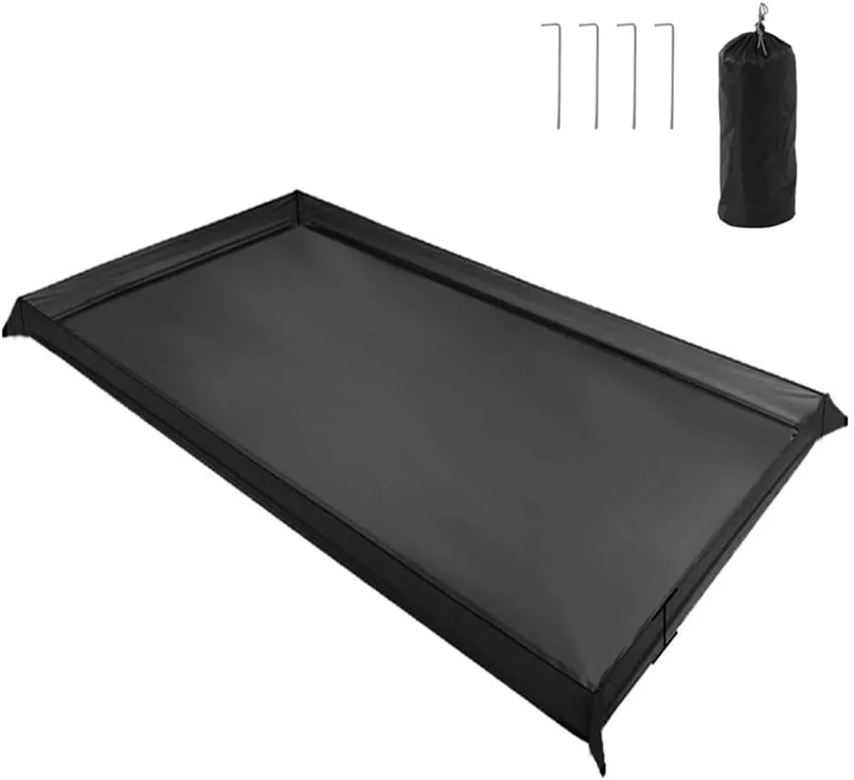 Multifunction Camping Tent Footprint, 210D Oxford cloth Bathtub Floor Cloth Waterproof Ground Sheet for Outdoor Camping, Hiking, Beach, Backpacking(200x120cm)