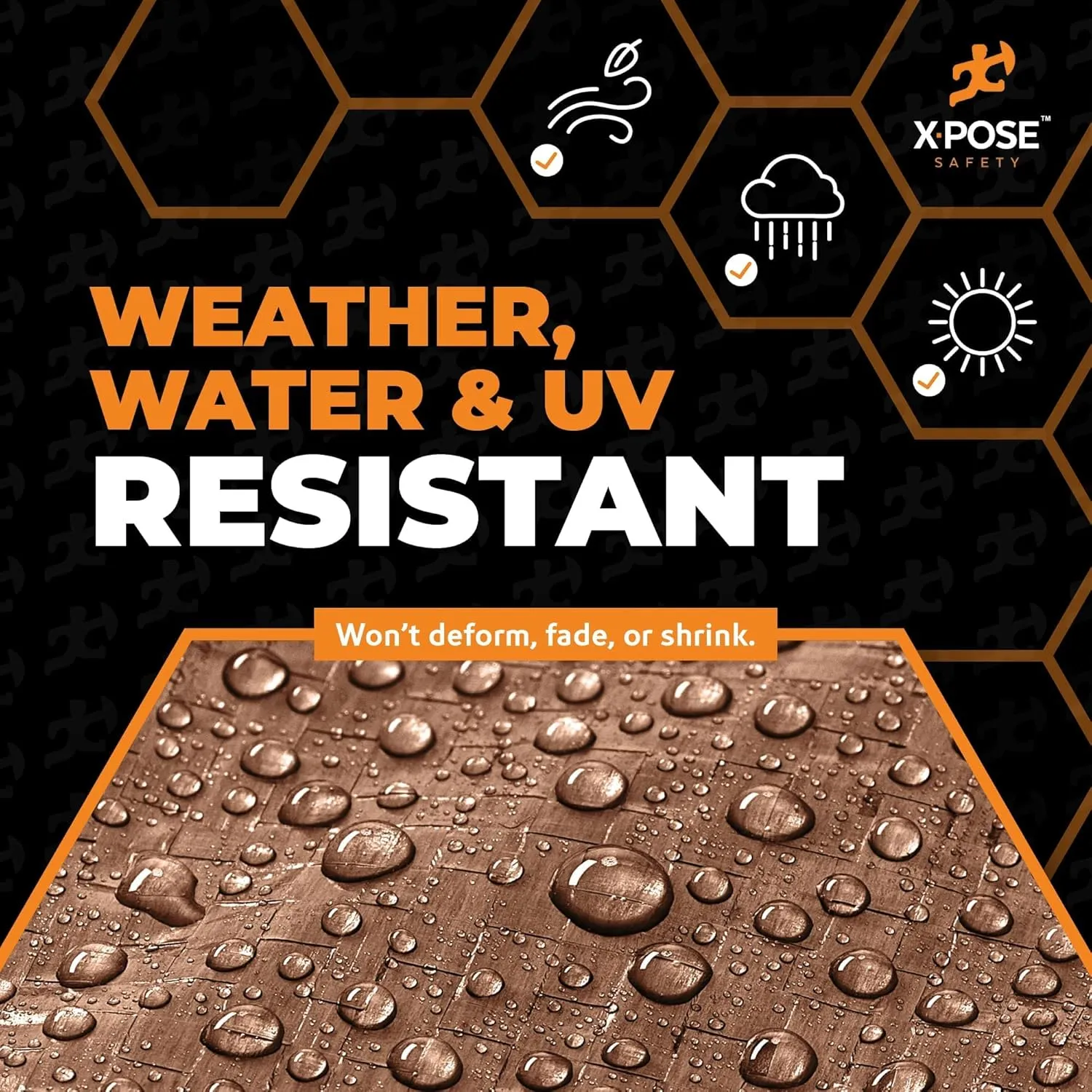 Multipurpose Protective Cover Brown Poly Tarp 6' x 8' (2-Pack) - Durable, Water Resistant, Weather Resistant - 5 Mil Thick Polyethylene - by Xpose Safety
