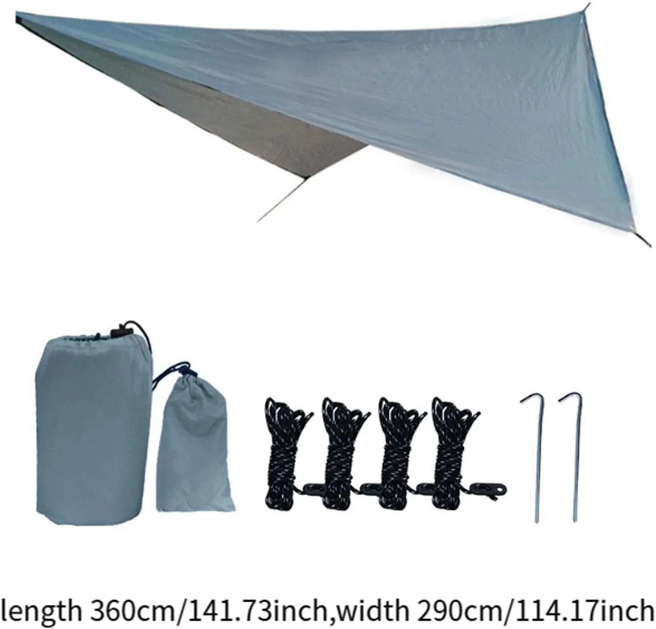 MYCENSE Camping Tarp Hammock Canopy Lightweight Sun Protection Large Tent Tarp Rain Awning for Backyard Outdoor Beach Travel Fishing, Gray