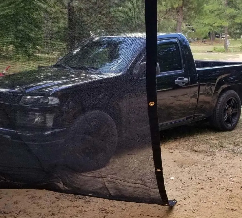 Mytee Products 12'x26' Black 70% Shade Mesh Tarp for Outdoor w/Grommets - 6 Oz Extra Durable Heavy Duty Mesh Tarps for Dump Truck, Rolloff Trucks - Mesh Shade Net Cloth for Sun, Plant, Patio