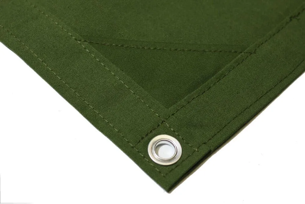 Mytee Products 20' x 30' 12oz Green Canvas Tarp with Grommets - Water Resistant - Heavy Duty Canvas Tarps - Multipurpose Tarpaulin Cover for Canopy Tent, Roof, Camping, Semi Trucks & Cargo