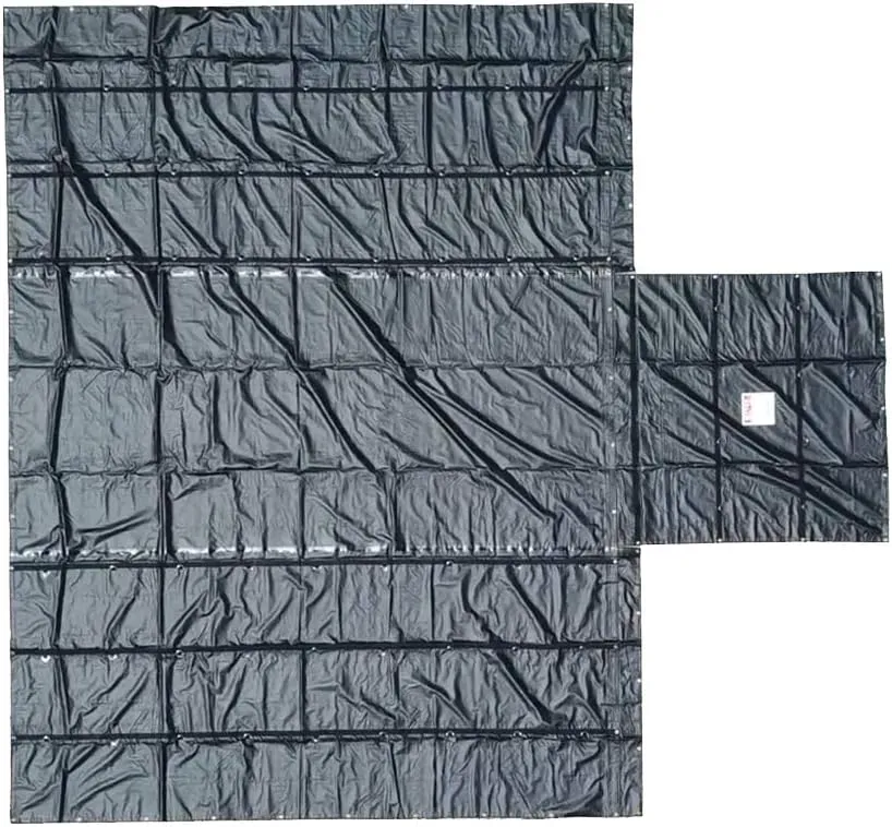 Mytee Products 24' x 18' Flatbed Truck 14 Oz Superlight Lumber Tarp with 8 FT Drop - Black Heavy Duty Vinyl Waterproof Tarp for Trailers to Protect Cargo from Wind, Rain, Snow and Sun