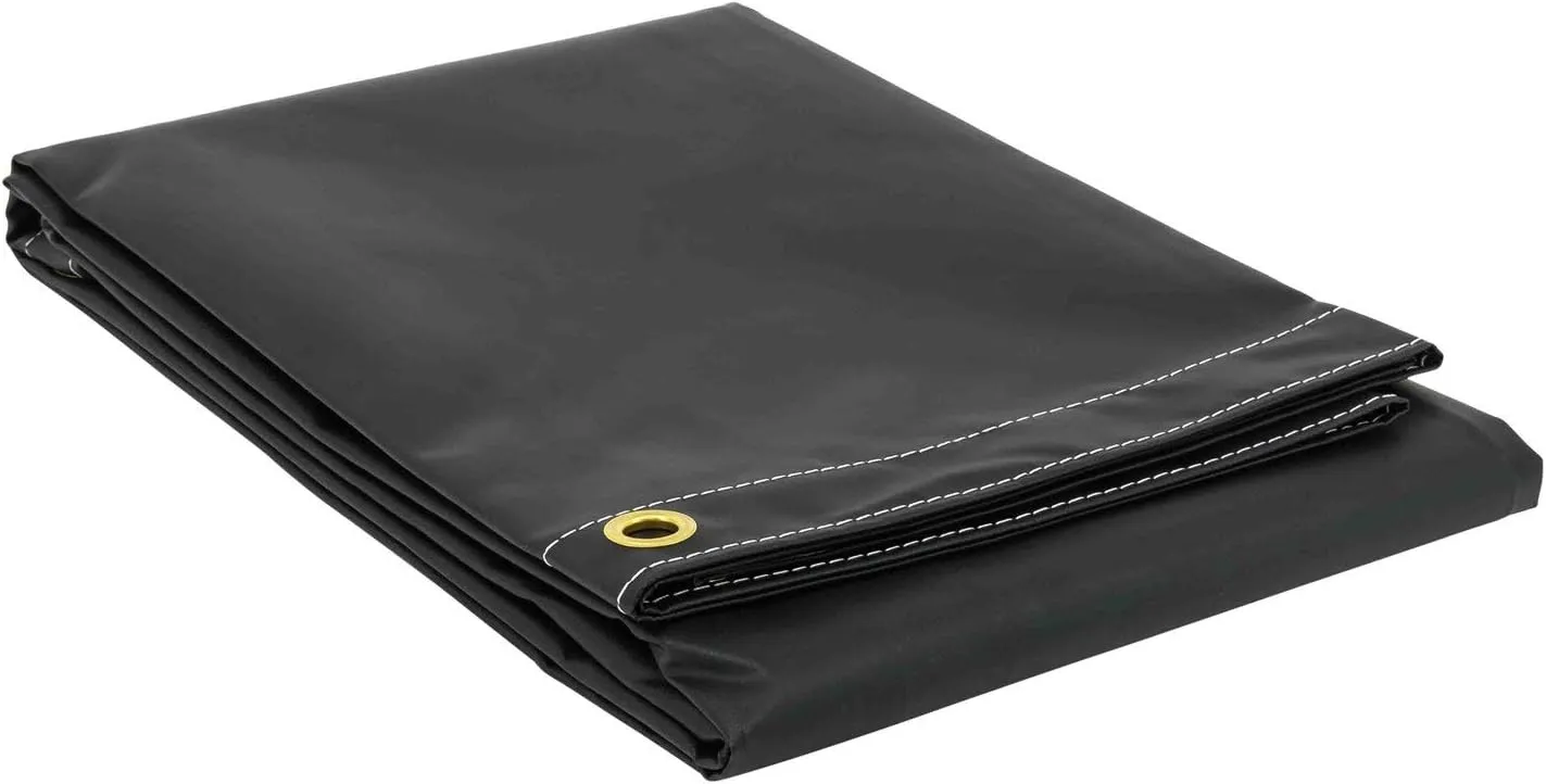 Mytee Products 6' x 8' Heavy Duty Black 18oz Vinyl Utility Tarp Waterproof, Multipurpose, Cars, Boats, Campers, Pool Cover, Tent