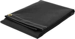 Mytee Products 6' x 8' Heavy Duty Black 18oz Vinyl Utility Tarp Waterproof, Multipurpose, Cars, Boats, Campers, Pool Cover, Tent