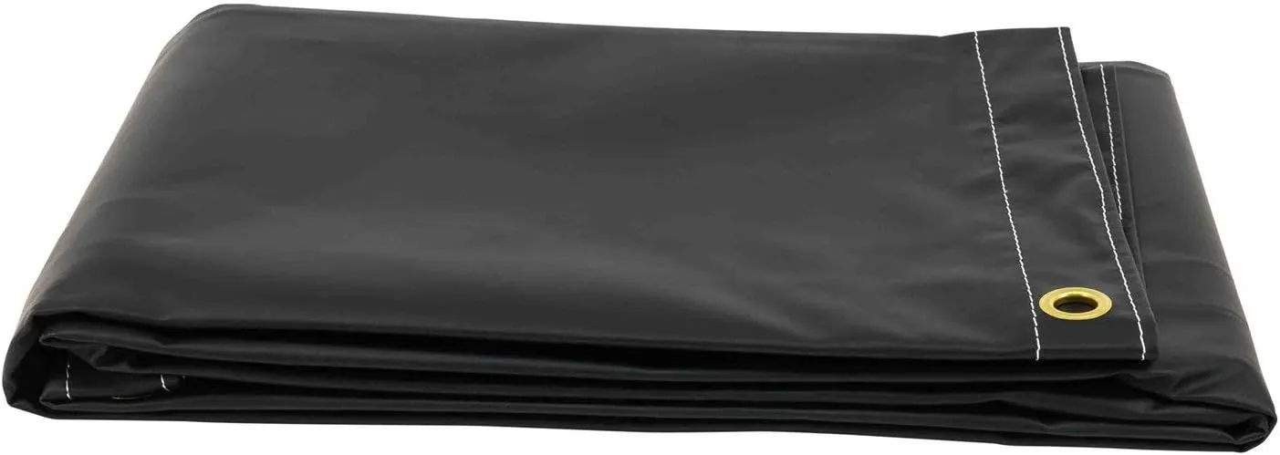 Mytee Products 6' x 8' Heavy Duty Black 18oz Vinyl Utility Tarp Waterproof, Multipurpose, Cars, Boats, Campers, Pool Cover, Tent