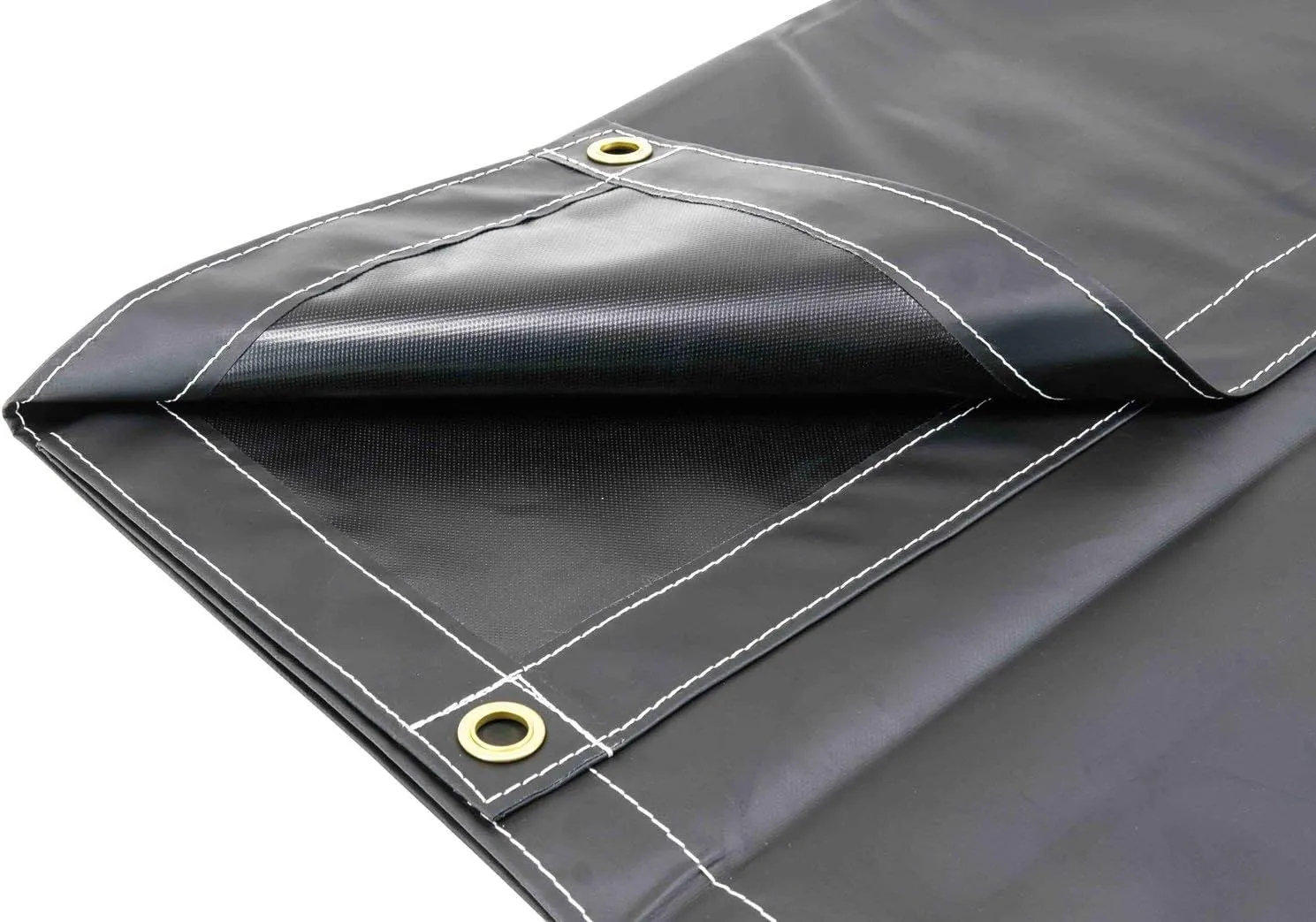 Mytee Products 6' x 8' Heavy Duty Black 18oz Vinyl Utility Tarp Waterproof, Multipurpose, Cars, Boats, Campers, Pool Cover, Tent