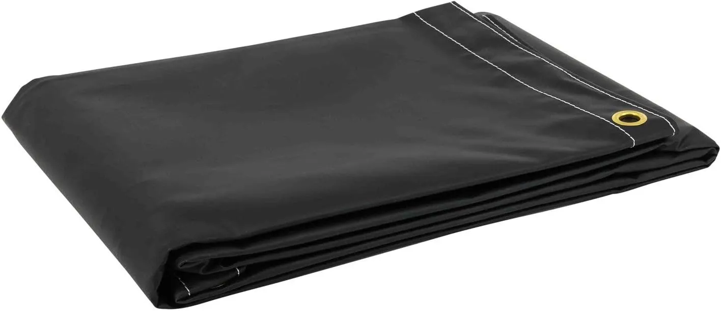 Mytee Products 6' x 8' Heavy Duty Black 18oz Vinyl Utility Tarp Waterproof, Multipurpose, Cars, Boats, Campers, Pool Cover, Tent
