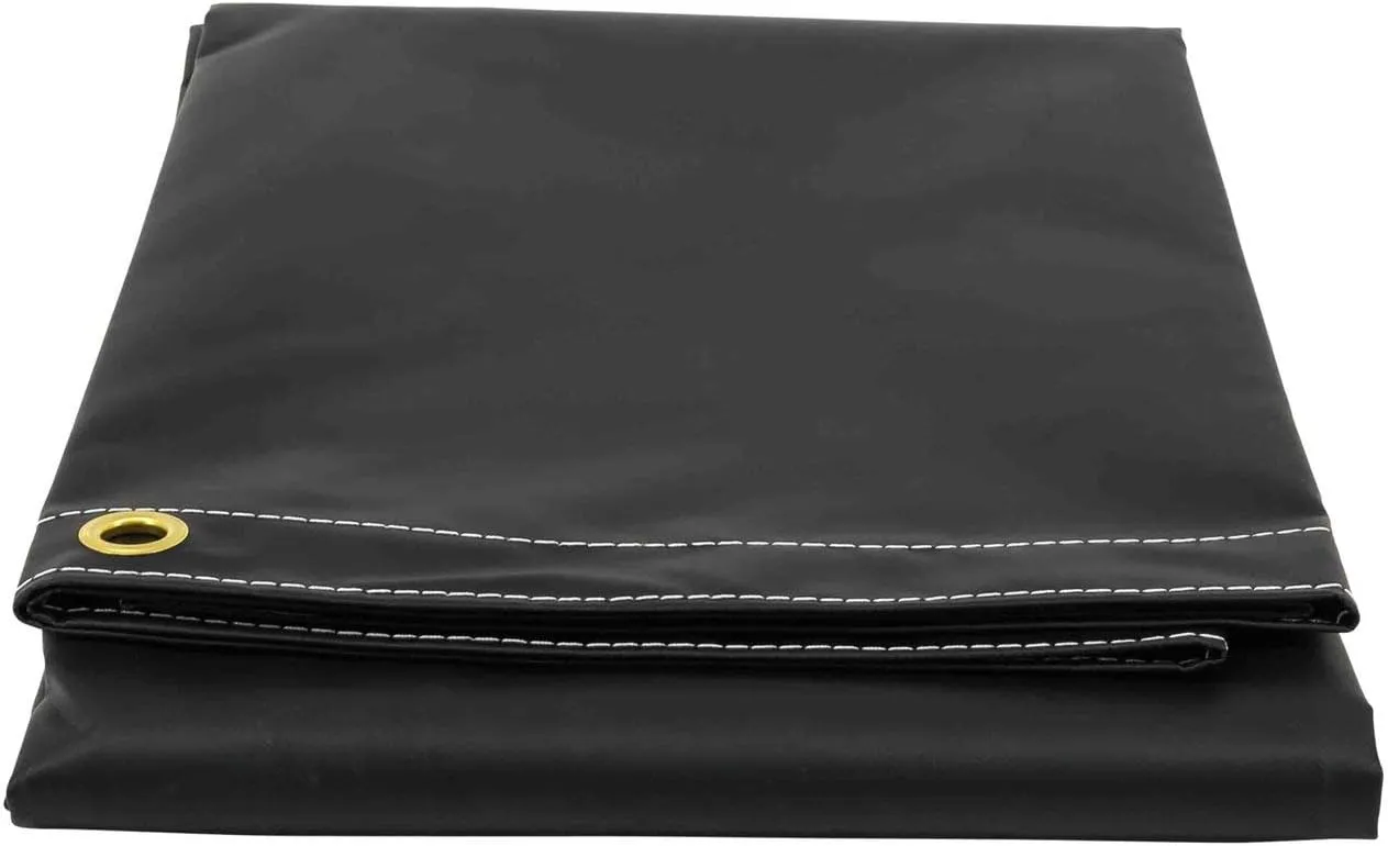 Mytee Products 6' x 8' Heavy Duty Black 18oz Vinyl Utility Tarp Waterproof, Multipurpose, Cars, Boats, Campers, Pool Cover, Tent