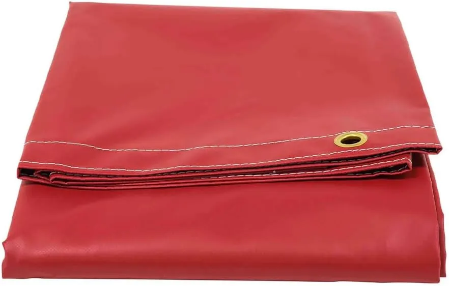 Mytee Products 6' x 8' Heavy Duty Waterproof Tarp with Grommets Red - 18oz Vinyl Utility Tarp UV Resistant, Multipurpose, Cars, Boats, Campers, Pool Cover, Tent