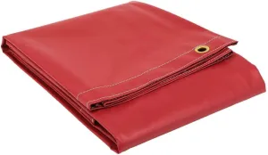 Mytee Products 6' x 8' Heavy Duty Waterproof Tarp with Grommets Red - 18oz Vinyl Utility Tarp UV Resistant, Multipurpose, Cars, Boats, Campers, Pool Cover, Tent