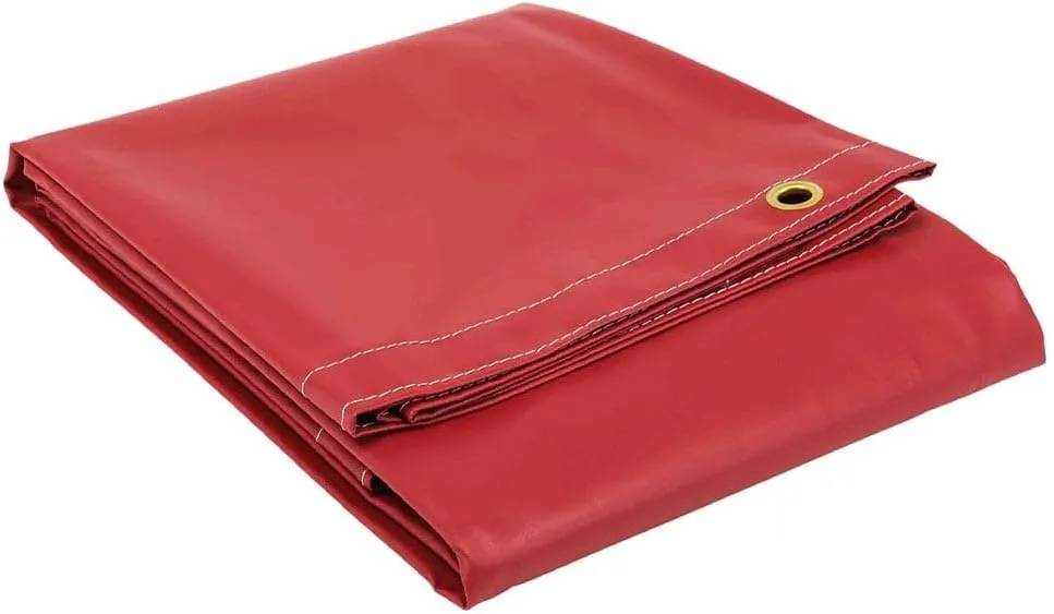Mytee Products 6' x 8' Heavy Duty Waterproof Tarp with Grommets Red - 18oz Vinyl Utility Tarp UV Resistant, Multipurpose, Cars, Boats, Campers, Pool Cover, Tent