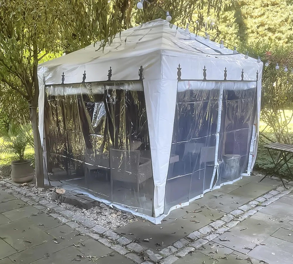 Mytee Products 8' x 8' Clear Vinyl Tarp, 22oz Vinyl, 24 MIL Thick, Fire Retardant, UV Resistant