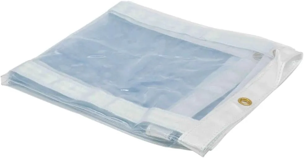 Mytee Products 8' x 8' Clear Vinyl Tarp, 22oz Vinyl, 24 MIL Thick, Fire Retardant, UV Resistant