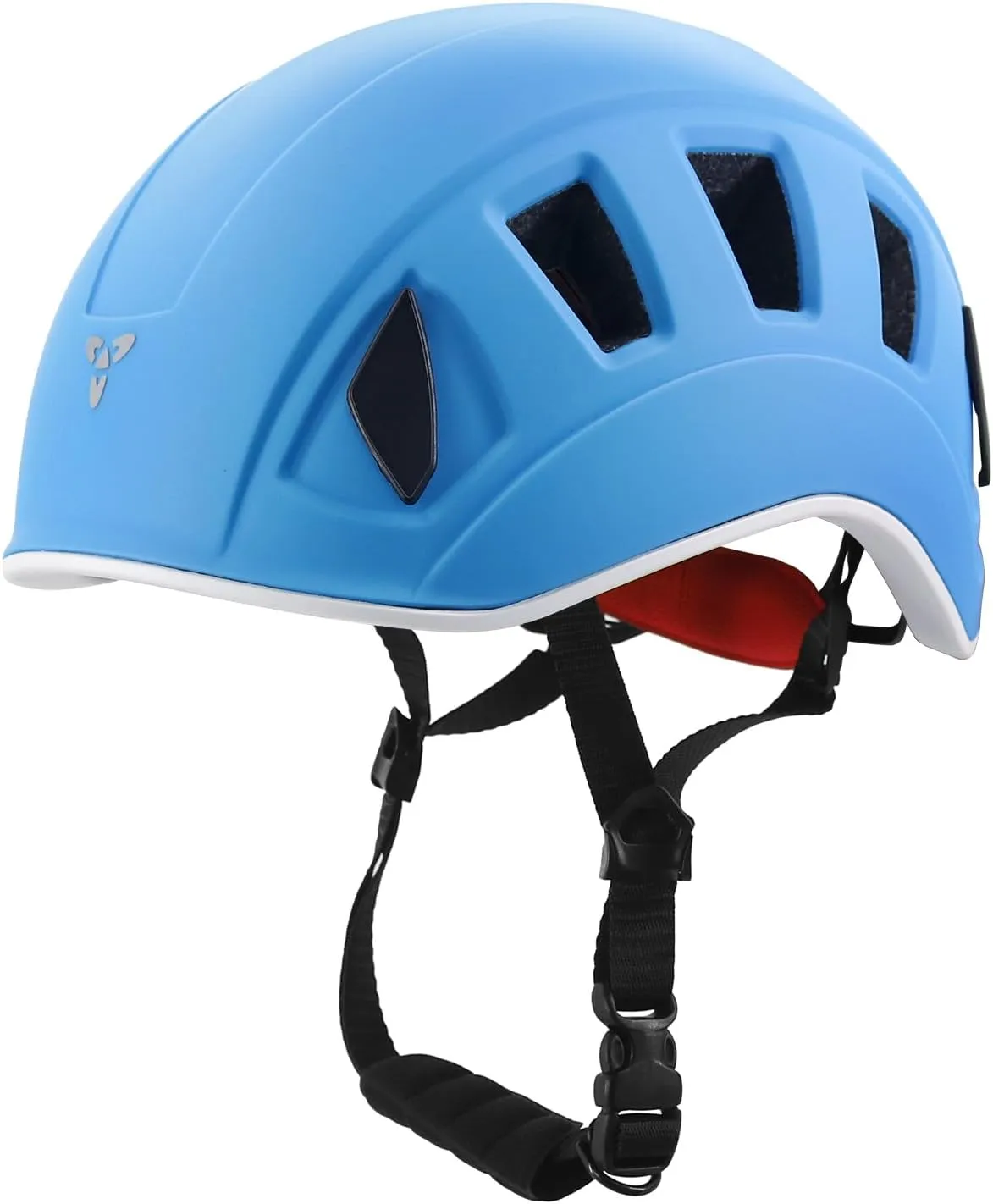 NewDoar Climbing Helmet EN 12492 Certified Half Dome Helmet Ultralight Design with 11 Ventilation Ports & Headlamp Clips for Rock/Ice Climbing, Caving, Rescue Adjustable 57-62cm (Men/Women)