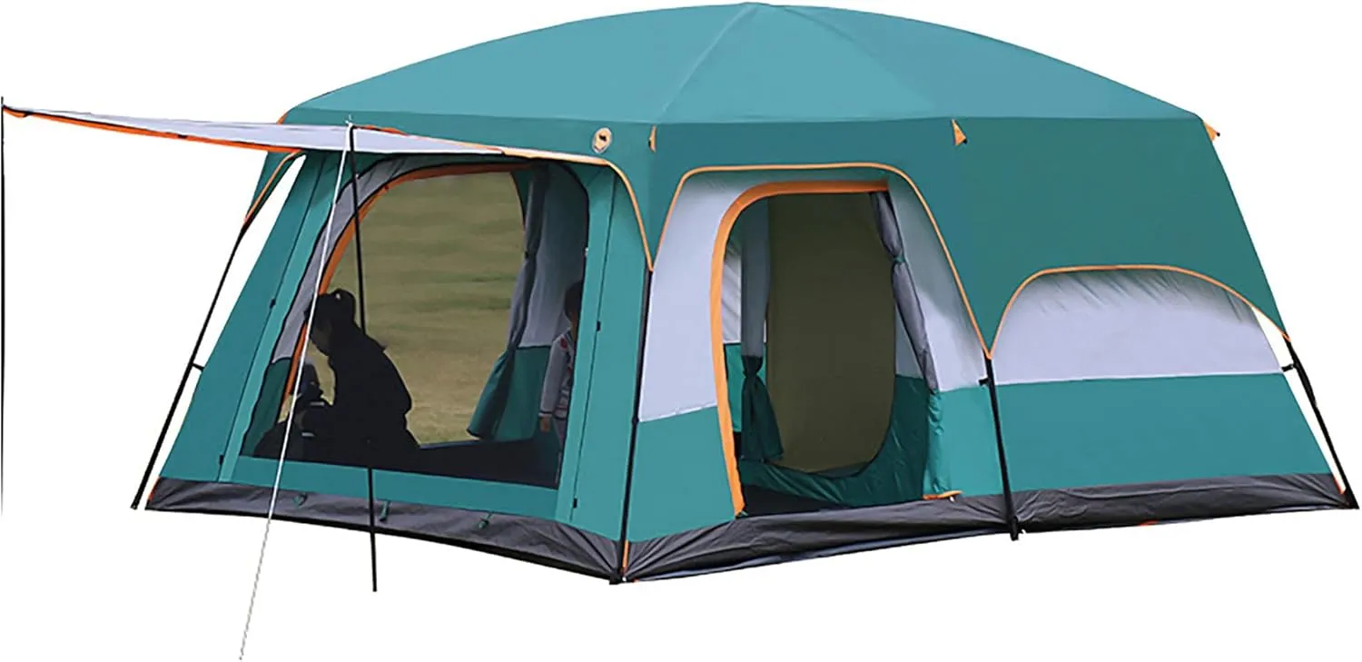 NIEH Camping Tents for 4 Seasons, Outdoor Family Camping Tent Waterproof Windproof Tent with Mesh Windows, Beach Tent Sun Shelter, Camping Hiking Tent for Climbing Fishing Survival Festivals Garden
