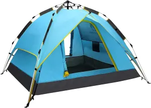 NIEH Dome Tent, Pop Up Tents for 3 to 4 Person Automatic Instant Double Layer Tents, Waterproof Sun Protection for Hiking Camping Outdoor