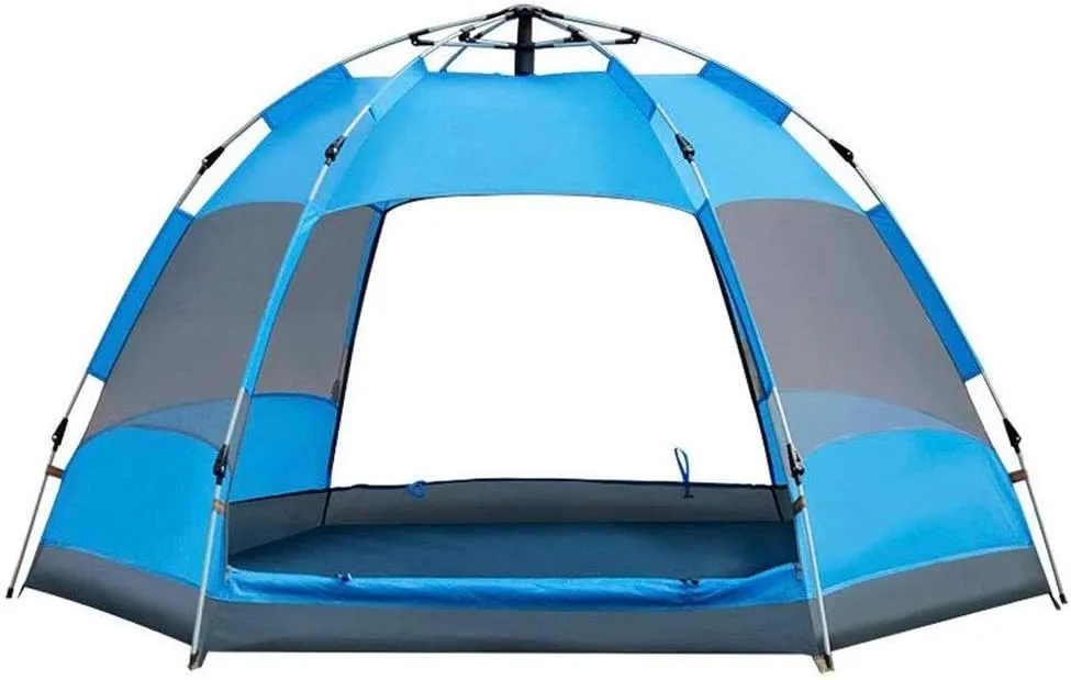 NIEH Family Camping Tent for 3-5 Persons, Pop-up Outdoor Rainproof and Breathable Double Layer, Hexagonal Dome Beach, 240 * 240 * 135cm Automatic Camping Tent