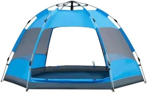 NIEH Family Camping Tent for 3-5 Persons, Pop-up Outdoor Rainproof and Breathable Double Layer, Hexagonal Dome Beach, 240 * 240 * 135cm Automatic Camping Tent