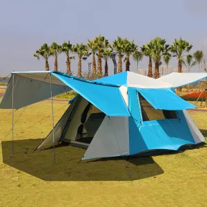 NIEH Pop Up Tents with Porch for Camping Waterproof Instant Tent 3-4 Person Double Layer for Family Automatic Tent Easy Setup for Camping Hiking Mountaineering Beach