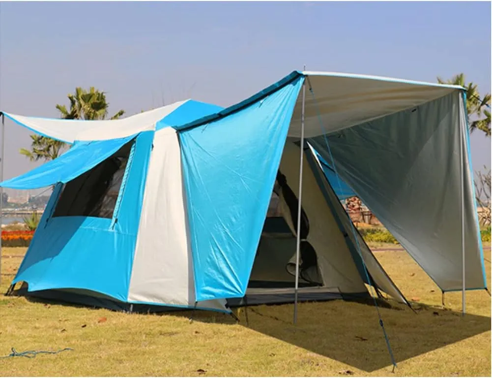 NIEH Pop Up Tents with Porch for Camping Waterproof Instant Tent 3-4 Person Double Layer for Family Automatic Tent Easy Setup for Camping Hiking Mountaineering Beach