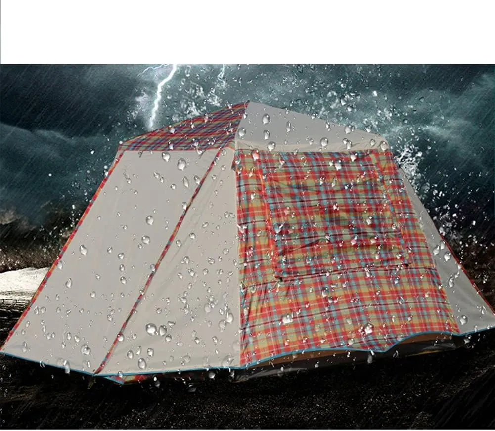 NIEH Pop Up Tents with Porch for Camping Waterproof Instant Tent 3-4 Person Double Layer for Family Automatic Tent Easy Setup for Camping Hiking Mountaineering Beach