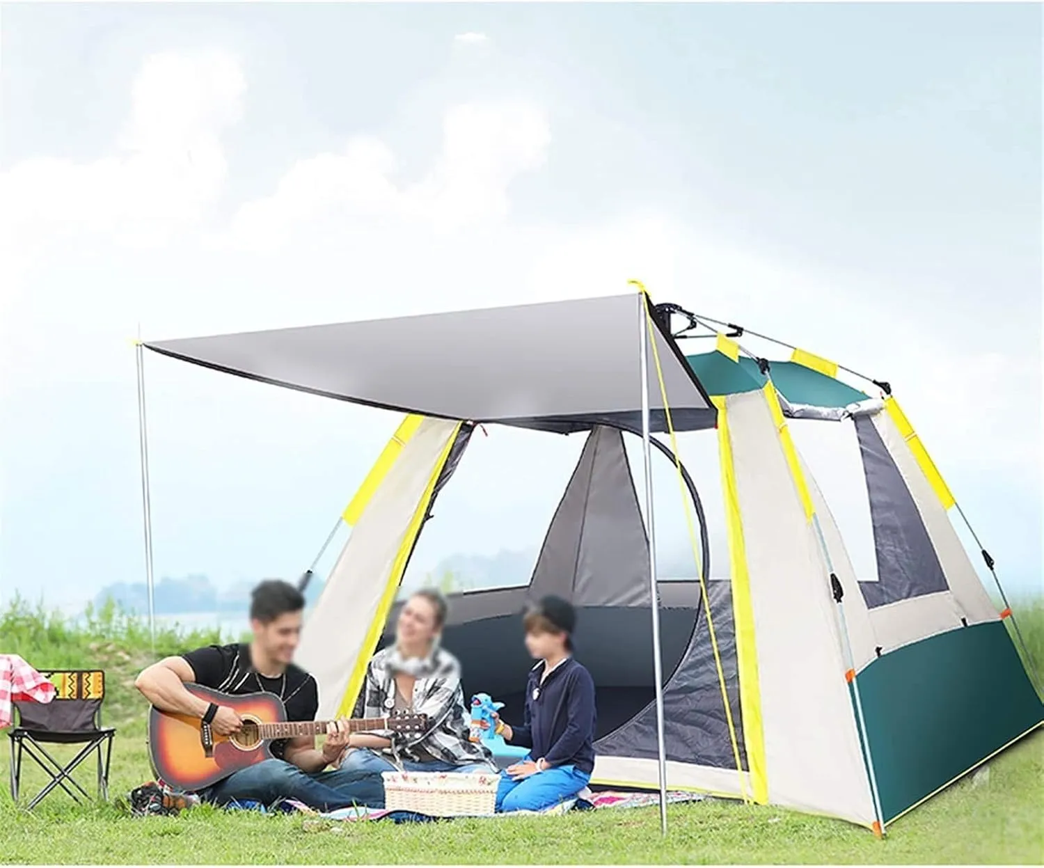 NIEH Tent Automatic Camping Beach Tent Waterproof Windproof Tent Instant Pop Up Open Awning Tents Outdoor Sunshelter Outdoor
