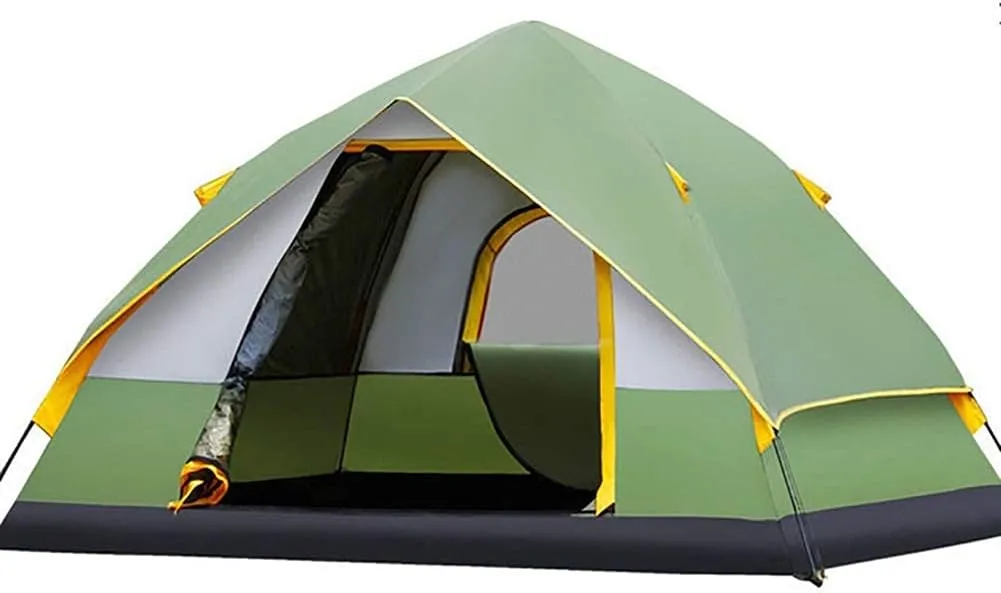 NIEH Tent,Camping Family Waterproof Camping Tent,Outdoor Double Layer Hiking 3-4 People Sun Shelter Green 85x53inch