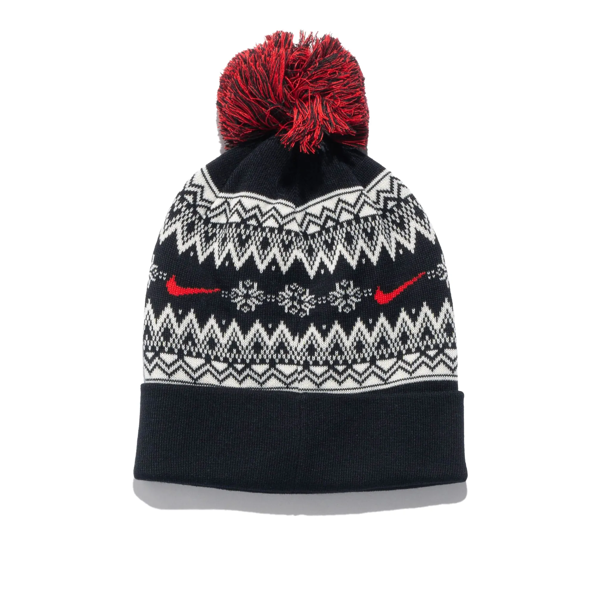 Nike Peak Fair Isle Beanie Black/University Red HF0188-010