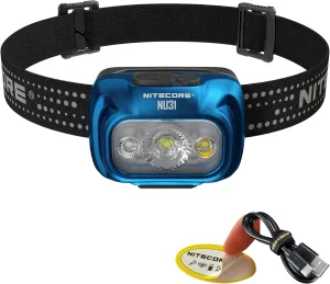 Nitecore NU31 Headlamp, 550 Lumen LED USB-C Rechargeable with White and Red Beams (Blue)